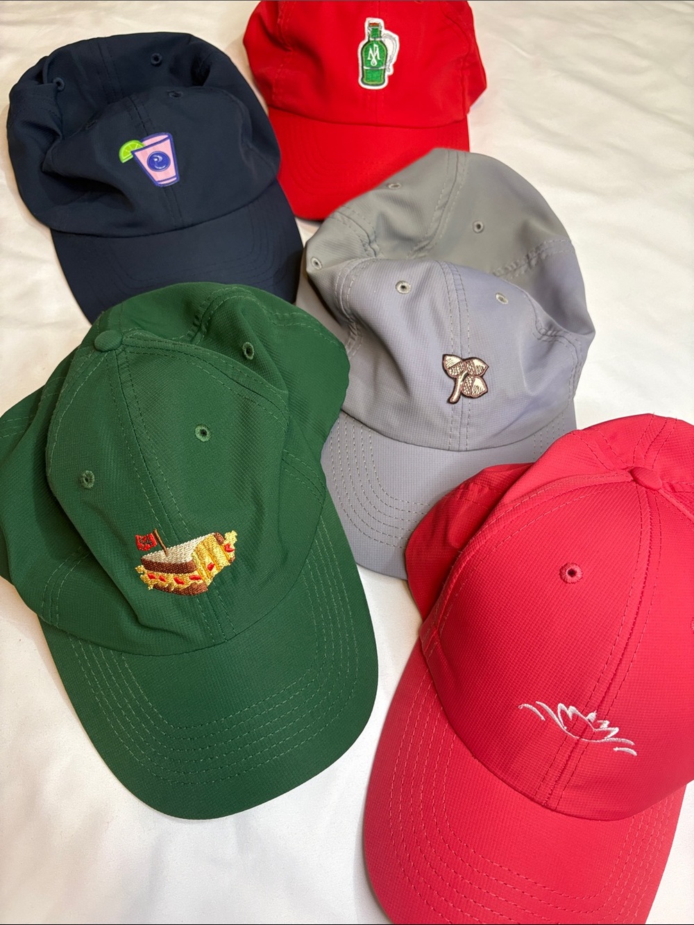 5 Pack Golf Hat Bundle Imperial Embroidered Master’s Themed Graphics Bundle Lot
